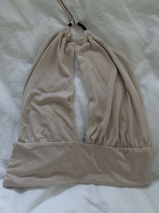 Edikted Tops - Edikted Taupe Halter Crop Top with Ring Accent